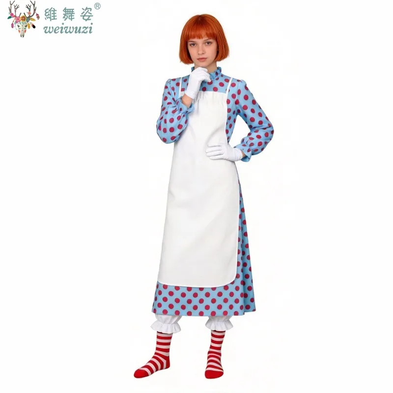

Raggedy Ann A Musical Adventure Doll Cosplay Costume Movie Character Adult Women Halloween Party Masquerade Performance Clothes