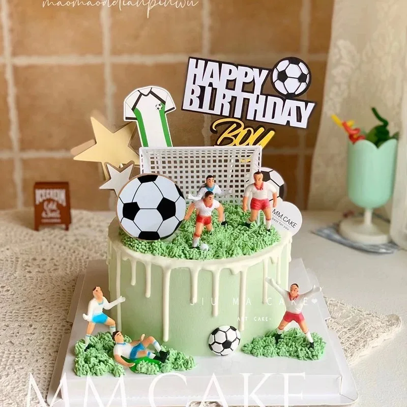 Football Party Favors Boy Cake Decoration Soccer Theme Birthday Party Decoration Cupcake Topper Baby shower Party Decor Toy