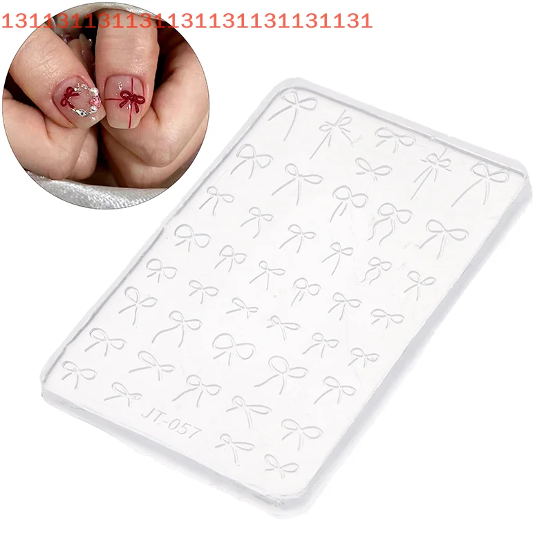 Bowknot قالب ثلاثية الأبعاد نحت ختم لوحات مانيكير الفن زينة DIY تصميم سيليكون مسمار الفن قالب قالب لسحر الأظافر