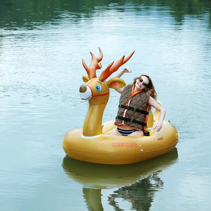 Latest Design 1 Rider Electric Inflatable Elk Pool Water Play Float