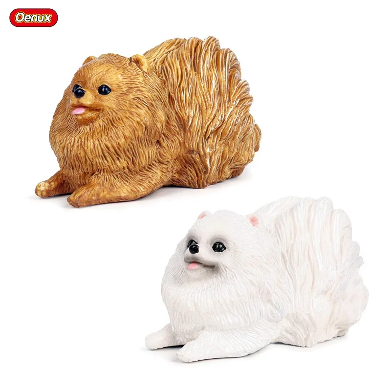 Genuine Kawaii Pet Dogs Model Cute Pomeranian Dog Animal Action Figure Solid PVC Dog Home Decoration Figurines Kids Toy