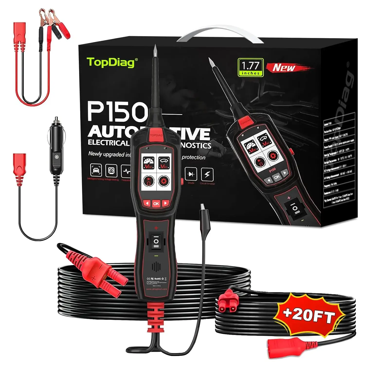 

6V-30V Automotive Circuit Tester with Short Circuit Finder, Voltage Detection, and Component Activation Tool