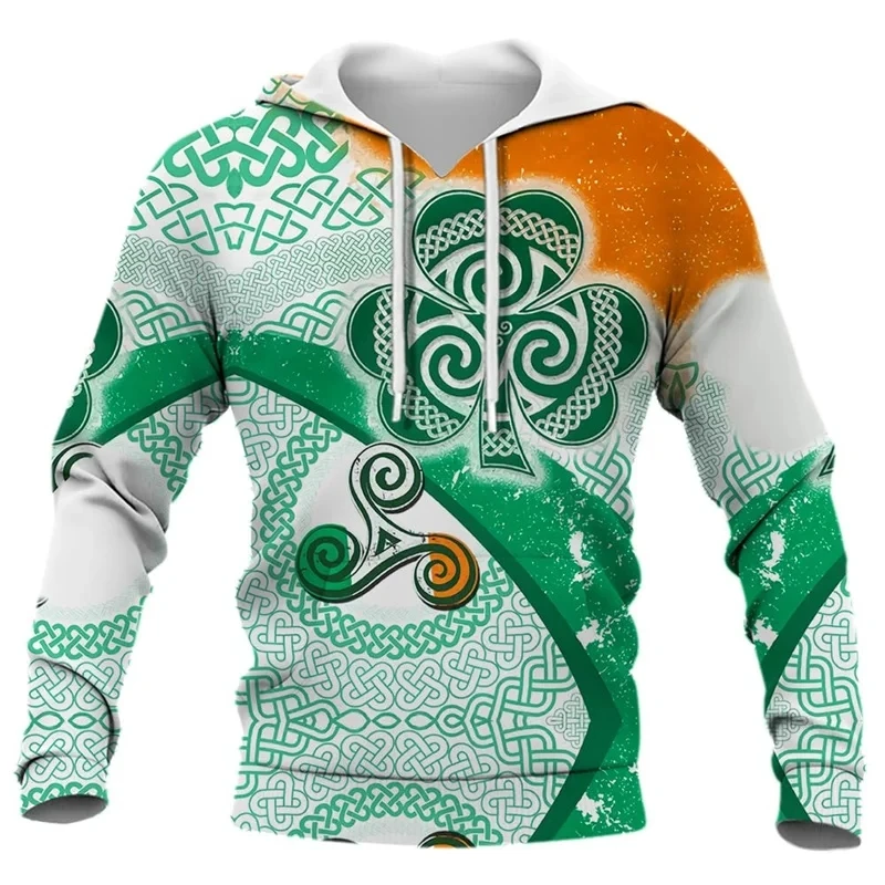 جديد الربيع والخريف أزياء الرجال الرياضية عيد القديس باتريك 3D مطبوعة هوديي محايد الشارع عارضة الرياضة هوديي Q0222 #5