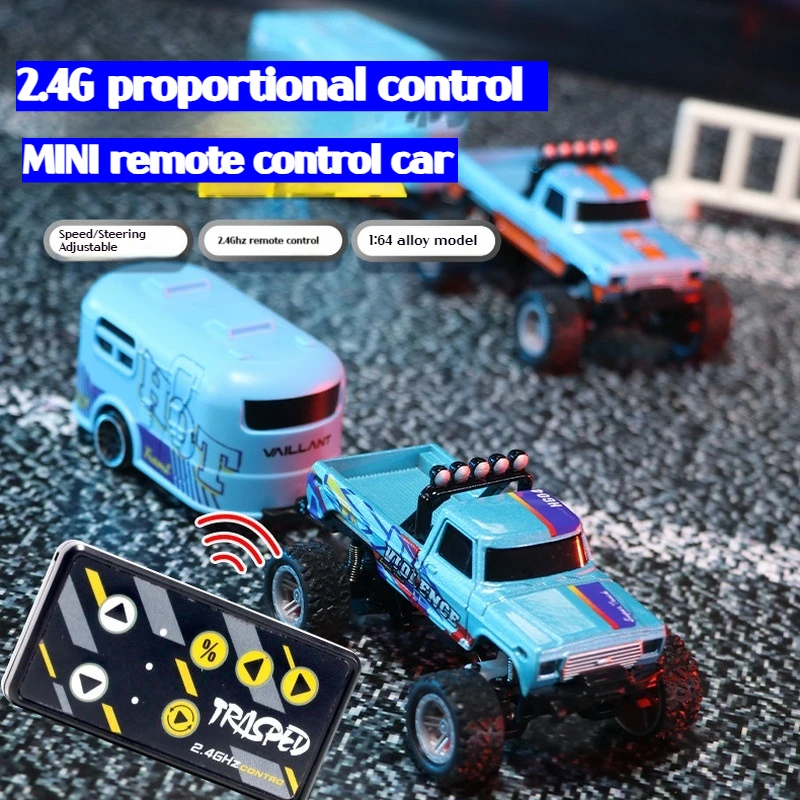 1:64 Speed ​​Mini Off-Road Remote Control Car Alloy Cool Lighting Shock Absorption Children's Desktop Competition Toy Small Gift