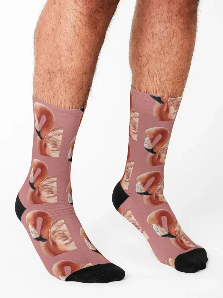 Flamingo Socks cotton warm winter shoes gym Socks Women's Men's