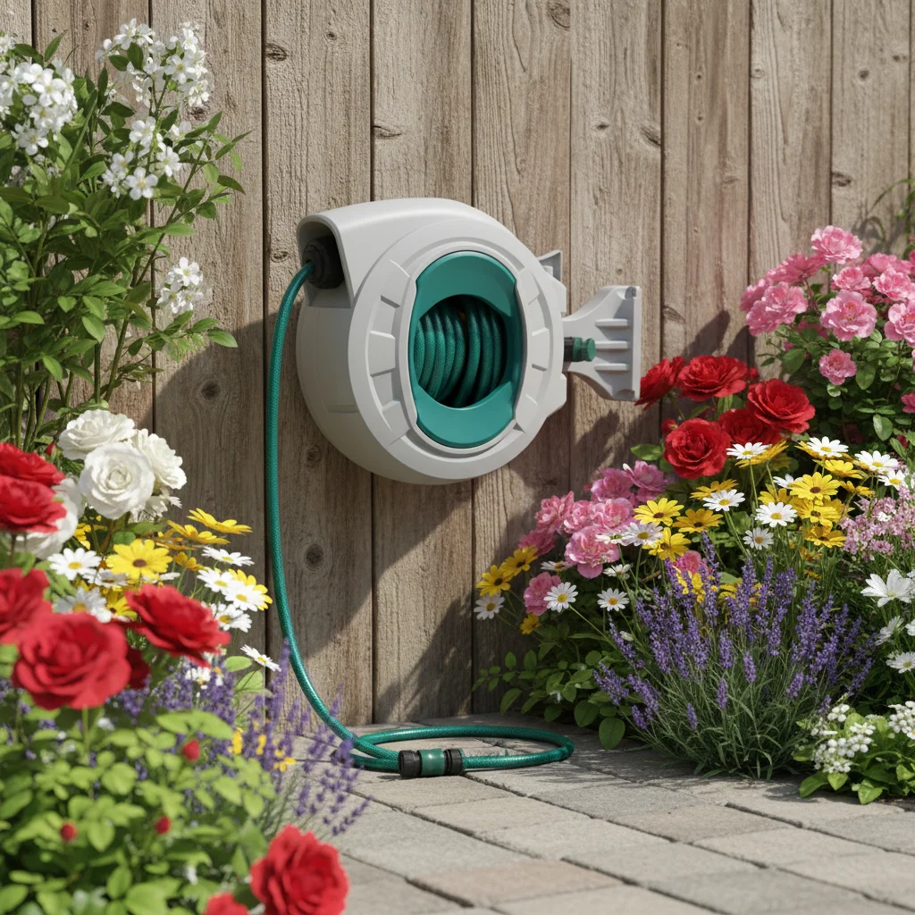 

15m Auto Wall Mounted Automatic Retractable Plastic PVC Garden Hose Pipe Reel High Pressure Washer Water Hose Reel