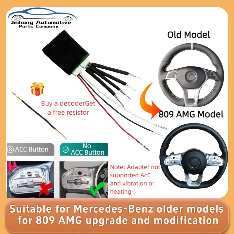 Upgrade Kit for Older Steering Wheel Adapters 809 Compatible Models: for Mercedes-Benz W205, W223, W222, W177, CLS, GLC, GLE