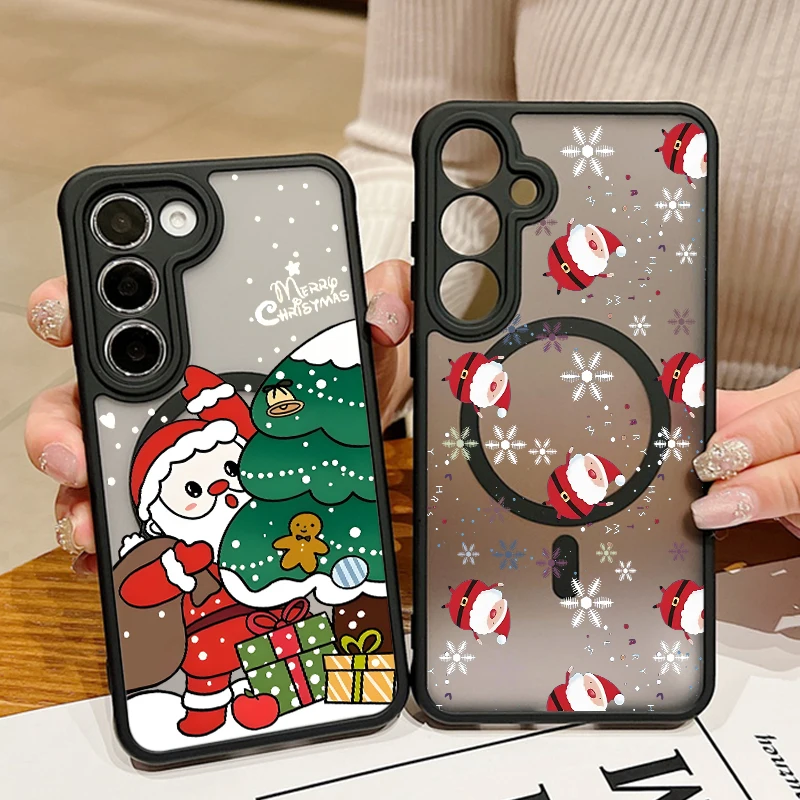 Weihnachtsgeschenk gemusterte magnetische Handyhülle für Samsung Galaxy S25 Edge S24 S23 S22 Ultra S23 S24 FE S24 Plus für Magsafe Cover