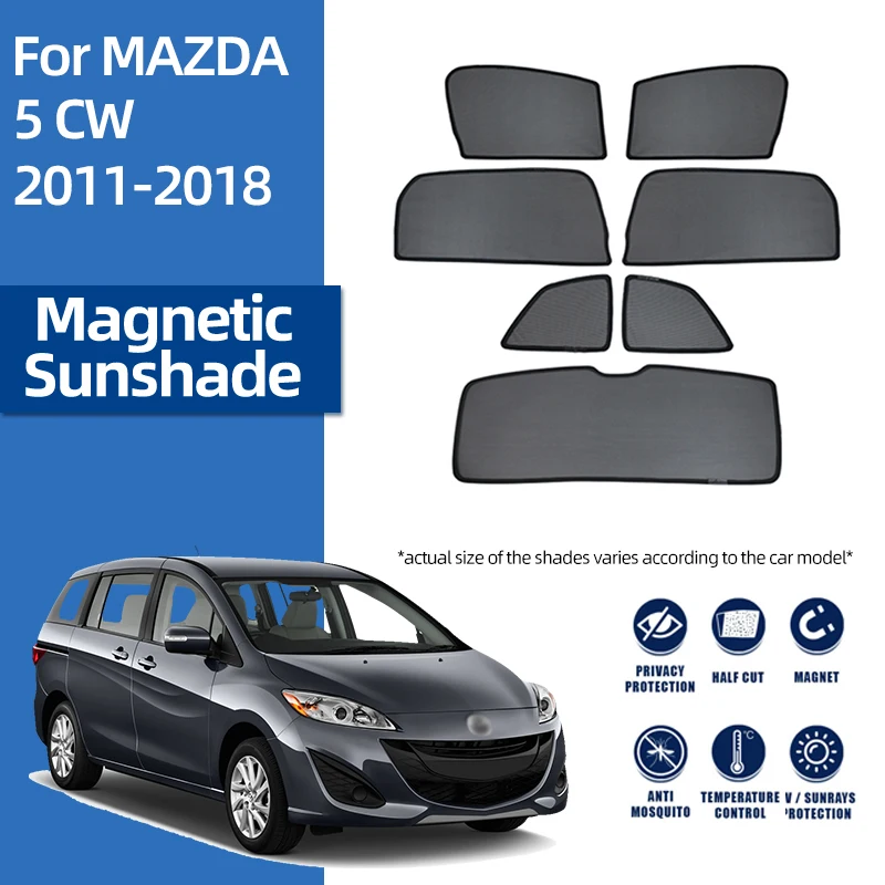 

For Mazada 5 CW Premacy 2011-2018 Mazda5 Magnetic Car Sunshade Shield Front Windshield Curtain Rear Side Window Sun Shade Visor