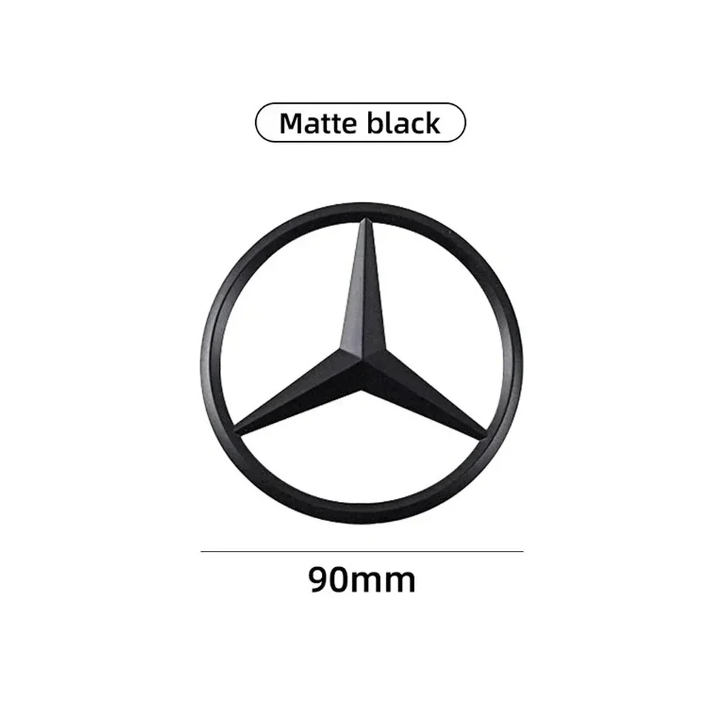 90mm Car Rear Trunk Middle Badge Emblem Sticker Decal for Mercedes-Benz W203 W211 W204 W210 W212 CLA W205 W213 CLA CLK CLS ML