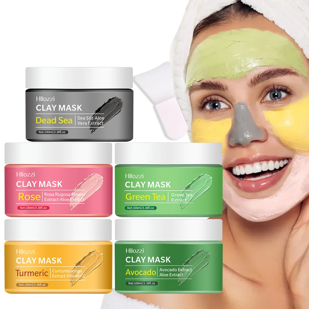 Mascarilla de barro de cúrcuma - Mascarilla de barro de té verde - Mascarilla de barro mineral del Mar Muerto, Set de mascarillas de barro de rosas para spa, Set de regalo de mascarillas