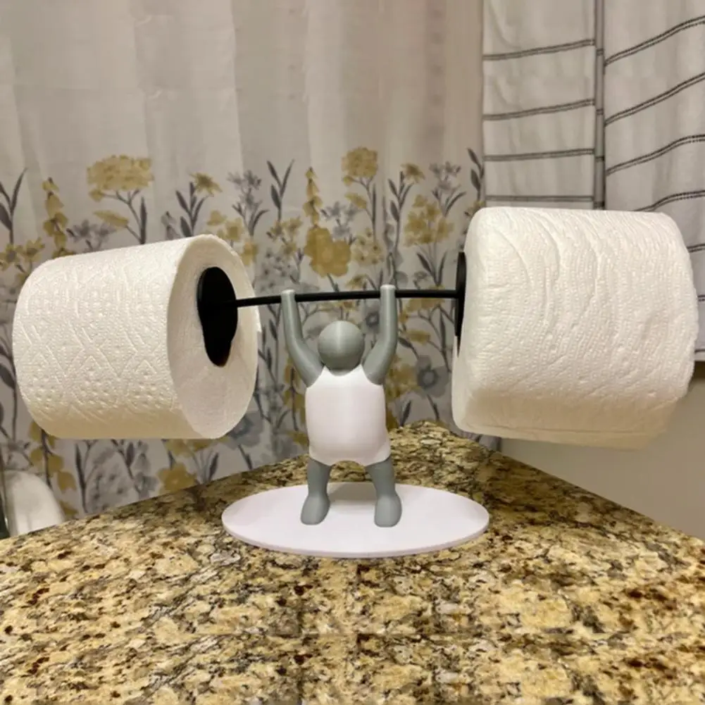 Weightlifting Toilet Paper Holder Barbell Lifter Toilet Paper Holder for Fitness Enthusiasts Unique 3d Printed Weightlifter