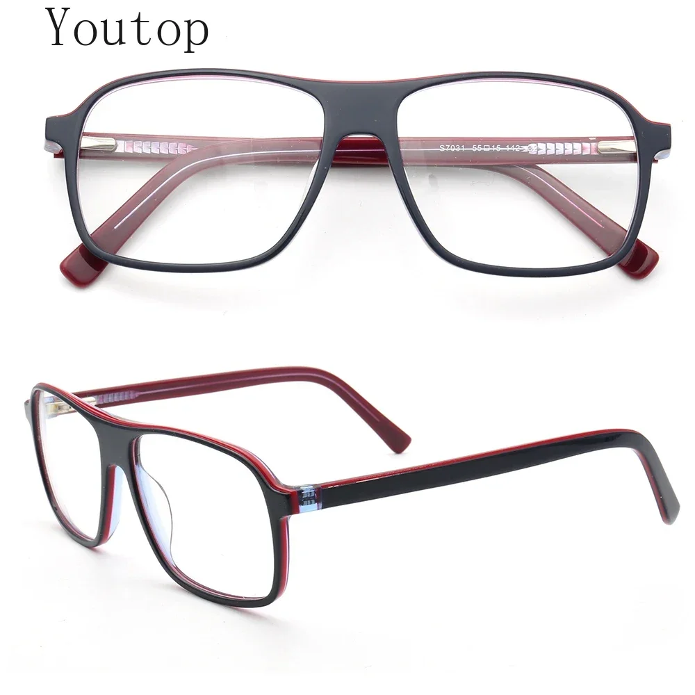 Women Vintage Aviation Glasses Frames Men Optical Eyeglass Frames Square Pilot Style Eyewear Prescription Spectacles Lightweight