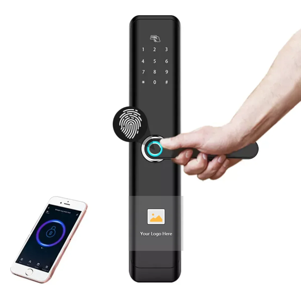 High security anti-theft smart door lock Wood Door Lock Set APP Management Smart Fingerprint   With Tuya Or TT