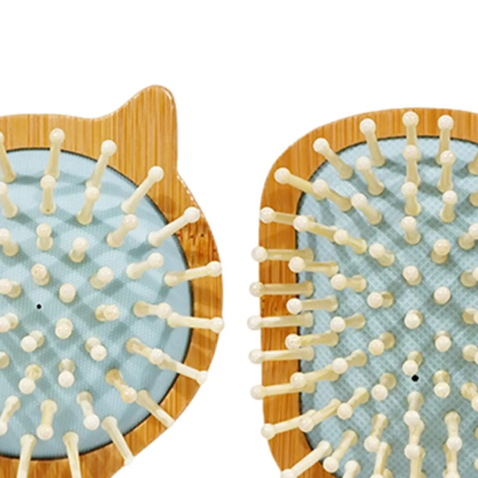 طقم فرش خيزران مدمجة للنساء ، مشط للشعر ، مقبض مريح ، مقاس سفر ، هدية صالون الطفل ، تدليك منزلي ، 2