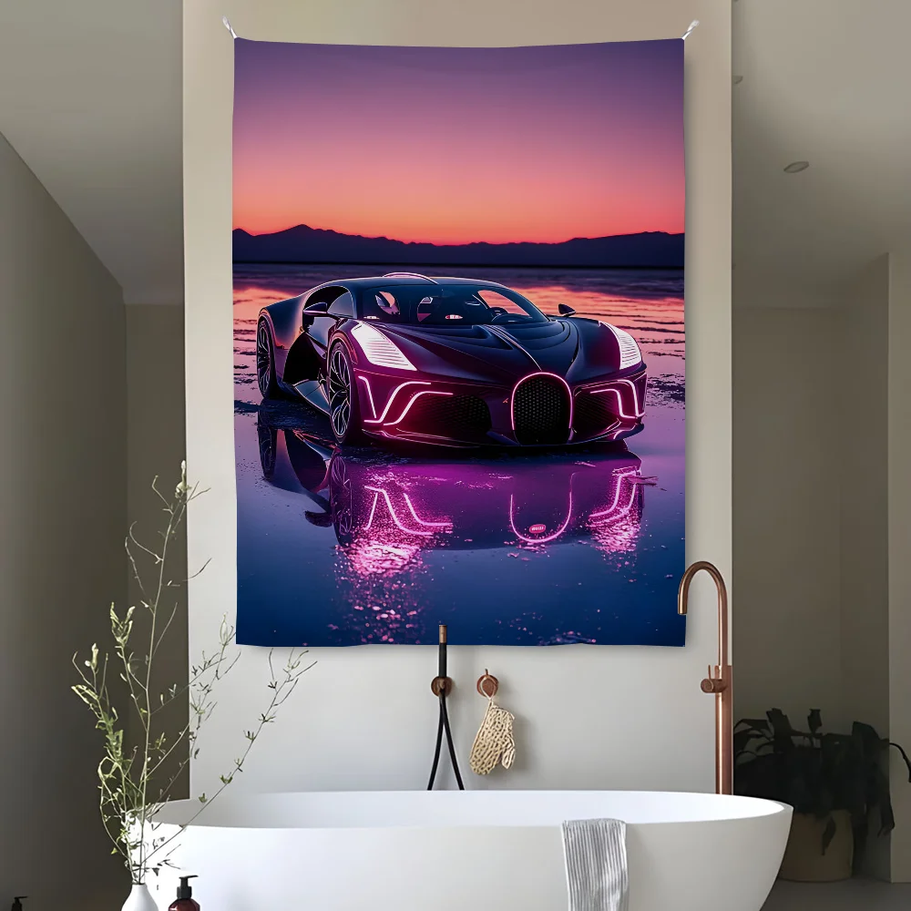 

B-BUGATTIES Cool Supercar Tapestry Perfect For Home&Living Bedroom Decor Wall Art Backdrop Banner