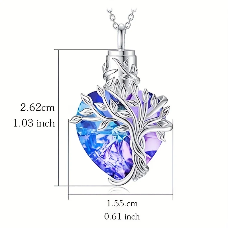 Cremation Jewelry Tree of Life Heart Urn Necklace for Men Women Keepsake Urn Memorial Ash Jewelry Gifts Urn Pendant Ashes Holder