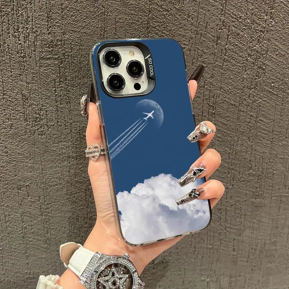 

Airplane clouds Phone Case case for iPhone17 16 15 14 13 12 11 Pro/ Max/Plus shock-proof rear cover anti-fingerprint