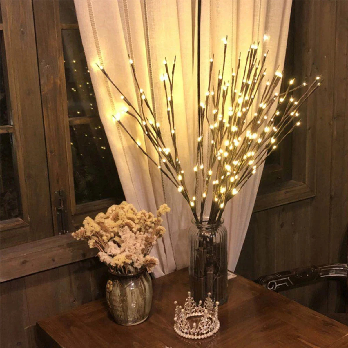 20 LED Twig Lighted Branch Vase Filler Tree Branch Light Christmas Wedding Christmas  Year Decorative Lights Night Lamp