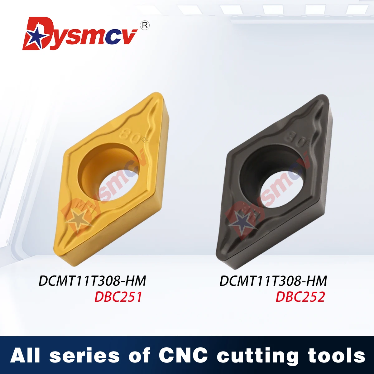 

DCMT11T304 DCMT11T308 HM DBC251 DBC252 Ромбовидная токарная вставка, подходящая для использования в токарном станке с ЧПУ, режущий резак серии DCMT