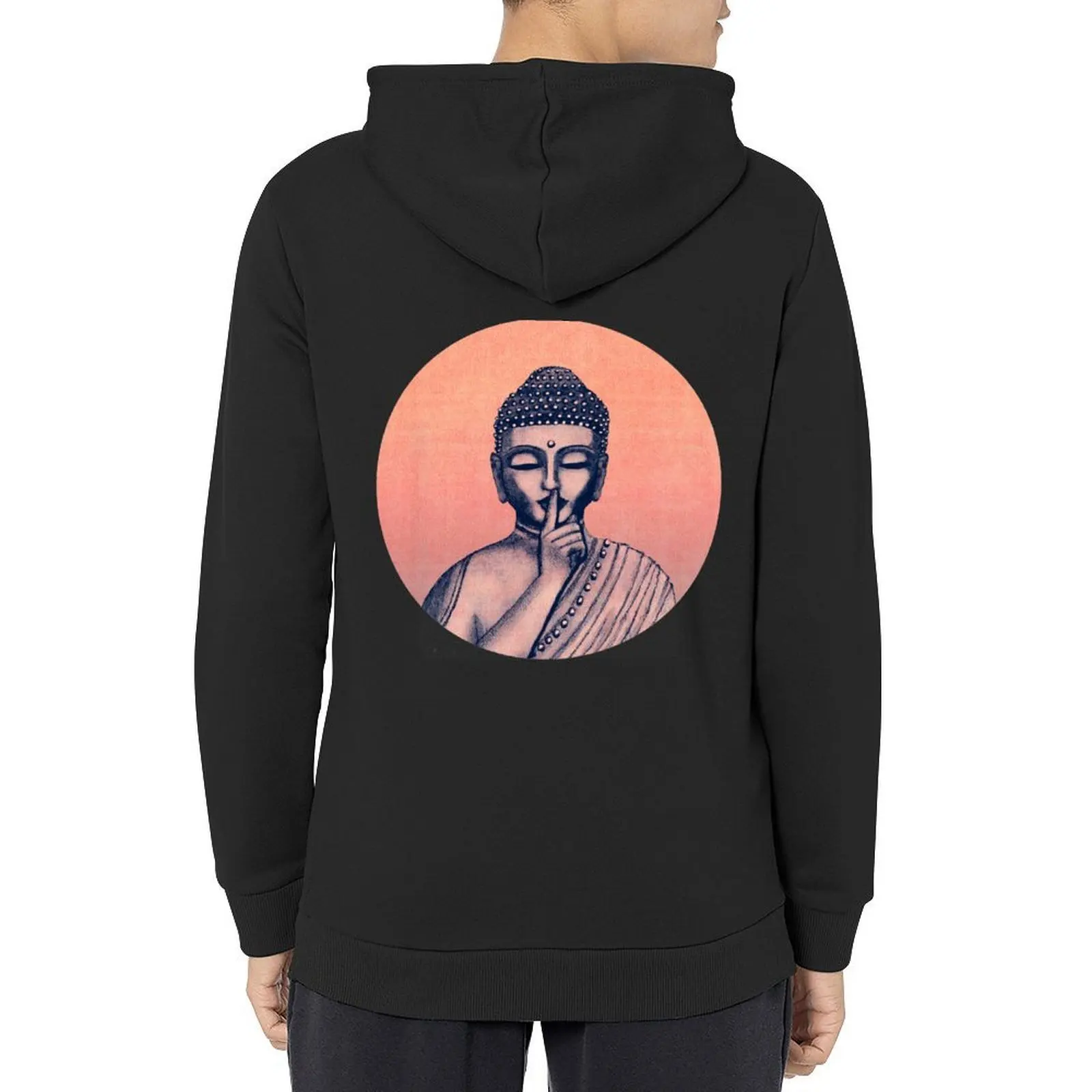 

Buddha Shh... Do not disturb in Coral Hoodie men's clothing men's autumn clothes autumn tracksuit