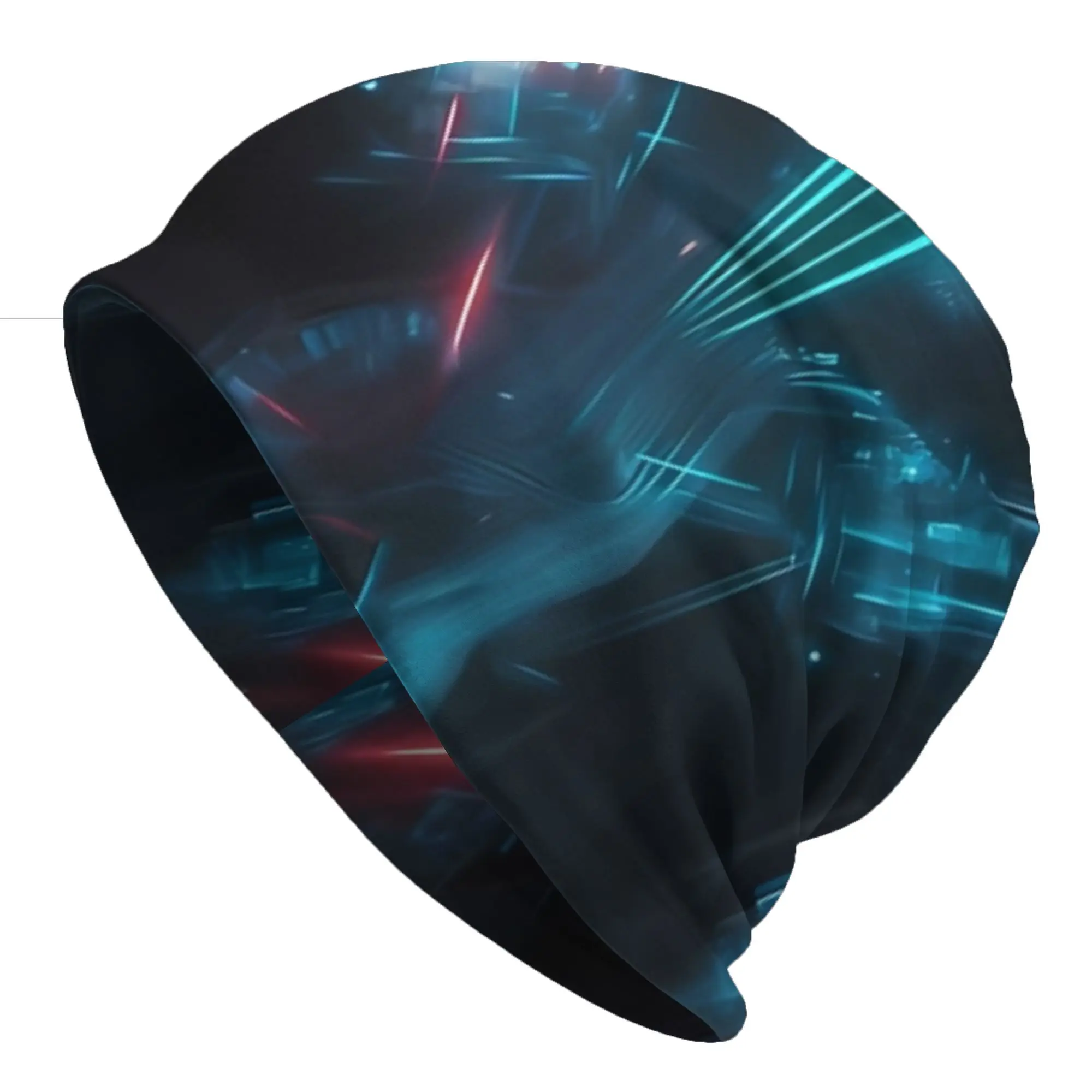 Neon Trippy Rave Pattern Thin Caps For Men Women EDM Festival Beanies Ski Caps Soft Bonnet Hats Skullies & Beanies Hat