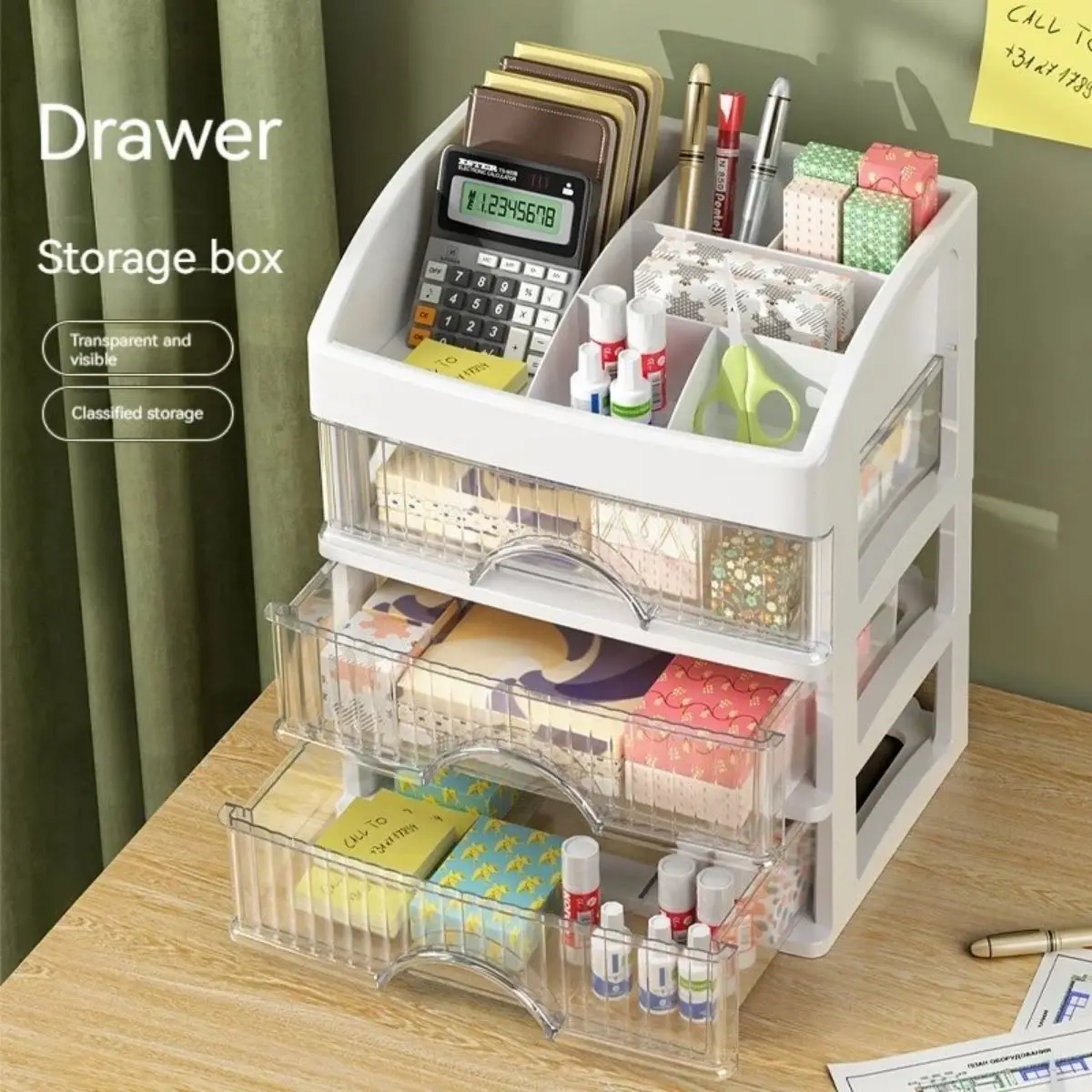 Desktop Storage Box Storage Drawer Hair Decoration Multi-layer Storage Cabinet Cosmetics Jewelry Box Stationery Multi-functional