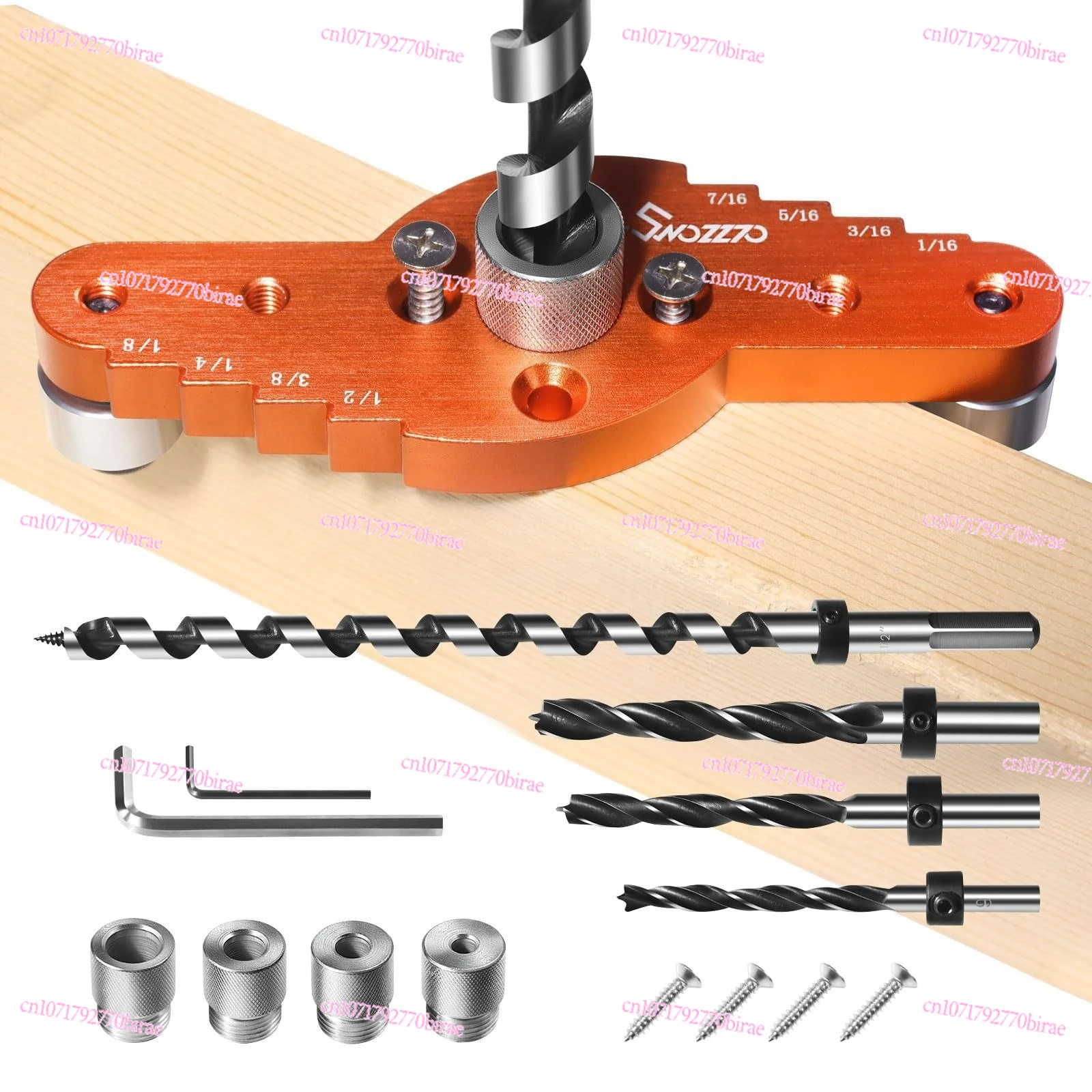 

Woodworking Positioner, Board Punching and Scribing Two-in-one Tool, Wooden Tenon Link, Imperial Line Drawing Device