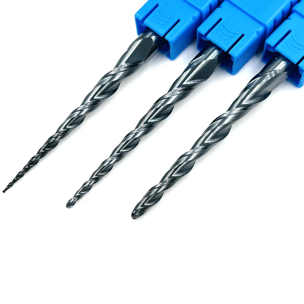 JERRAY R0.25 R0.5 R0.75 R1,R2 HRC55 D3.175 D4 D6 CNC tungsten carbide tialn tapered ball nose end mill,woodworking router bit,sp