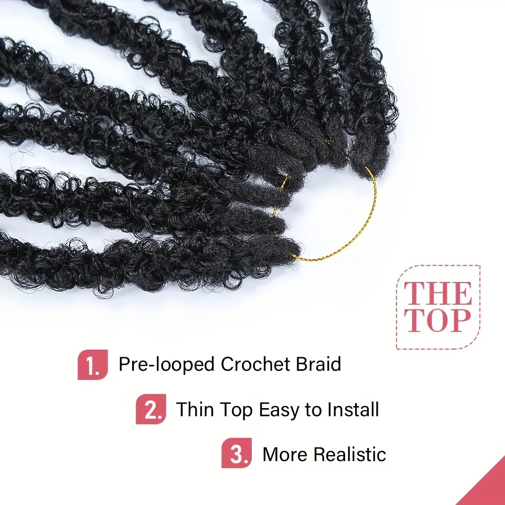 7packs Handmade 30Inches Butterfly Locs Crochet Hair - 10Strands Synthetic Hair Extensions, Dreadlocks Faux Locks Crochet Braid