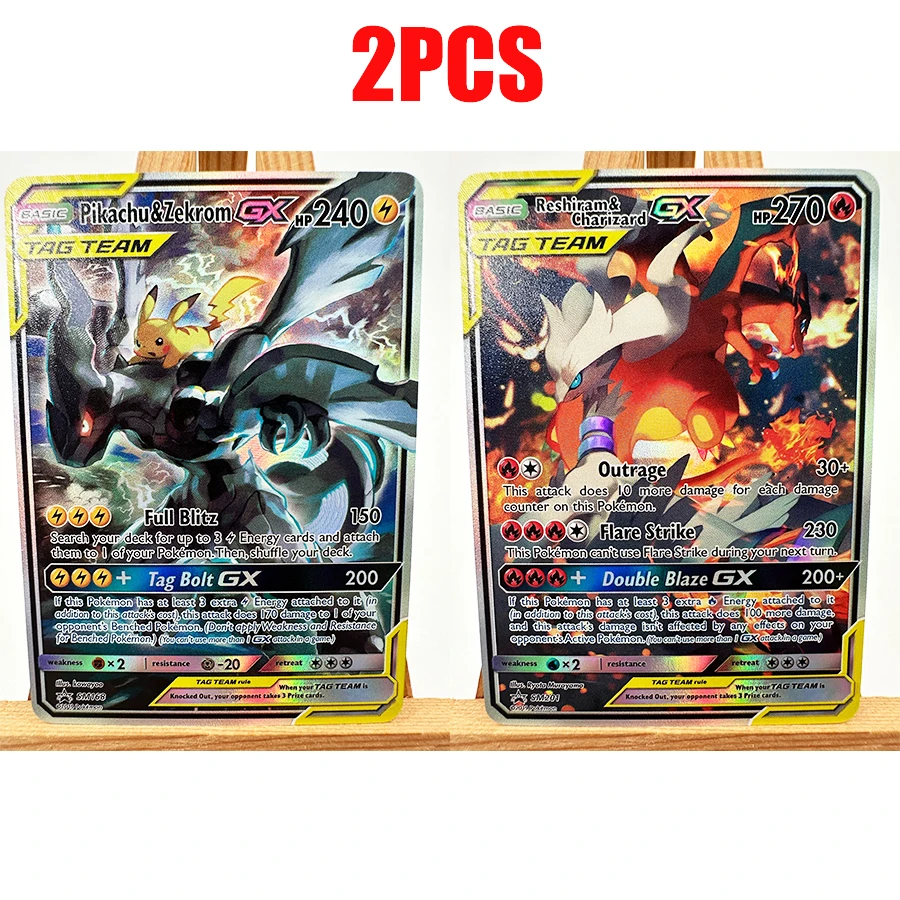 PTCG WHT BLK Victini Zekrom Reshiram Hida Englisch Spielzeug Hobbies Hobby Sammlerstücke Spielesammlung Anime-Karten