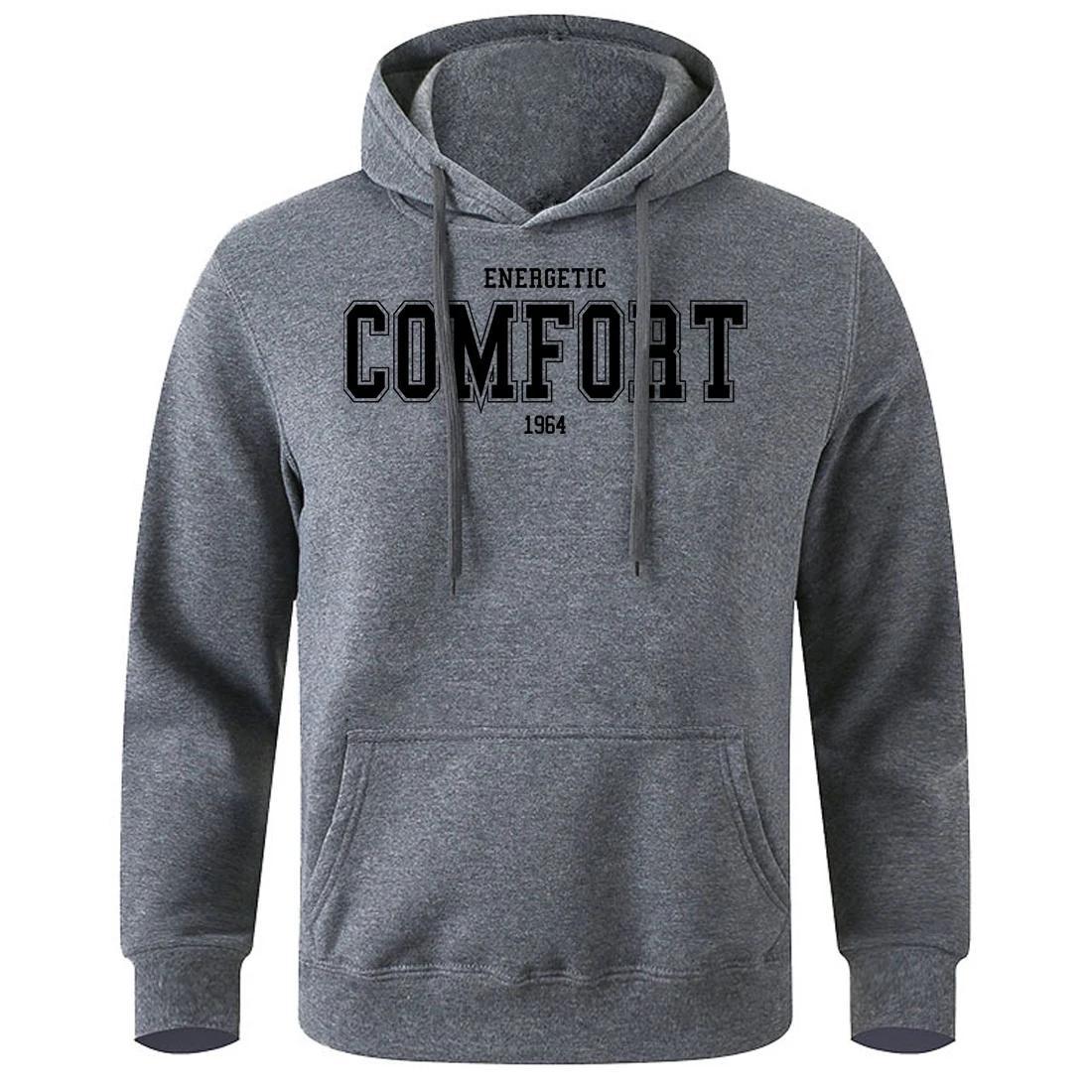 

Energetic Comfort 1964 Street Letter Printing Hooded Men Casual Fashion Hoody Fleece Warm Hoodies Loose Basic Classic Tracksuit