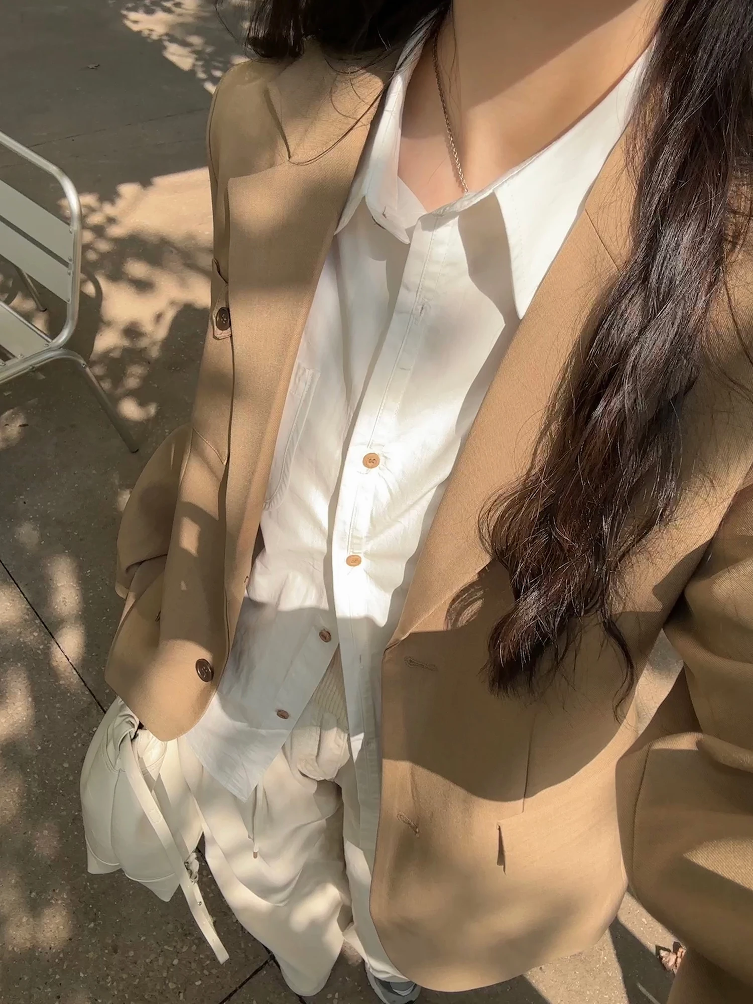 

Женский повседневный свободный костюм-двойка (куртка и брюки) в корейском стиле, осенний, цвет хаки, модель Xiao en Meimei