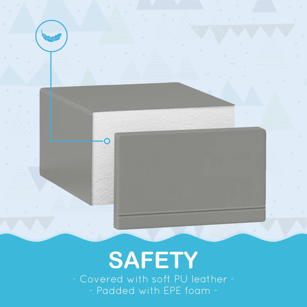 ชุดของเล่นโฟม Qaba: ทำความสะอาดง่าย 2 ชิ้น นุ่มและปลอดภัยสำหรับเด็กเล็ก/เด็ก สามารถปีน/คลาน/เลื่อนได้ สีเทาอ่อน
