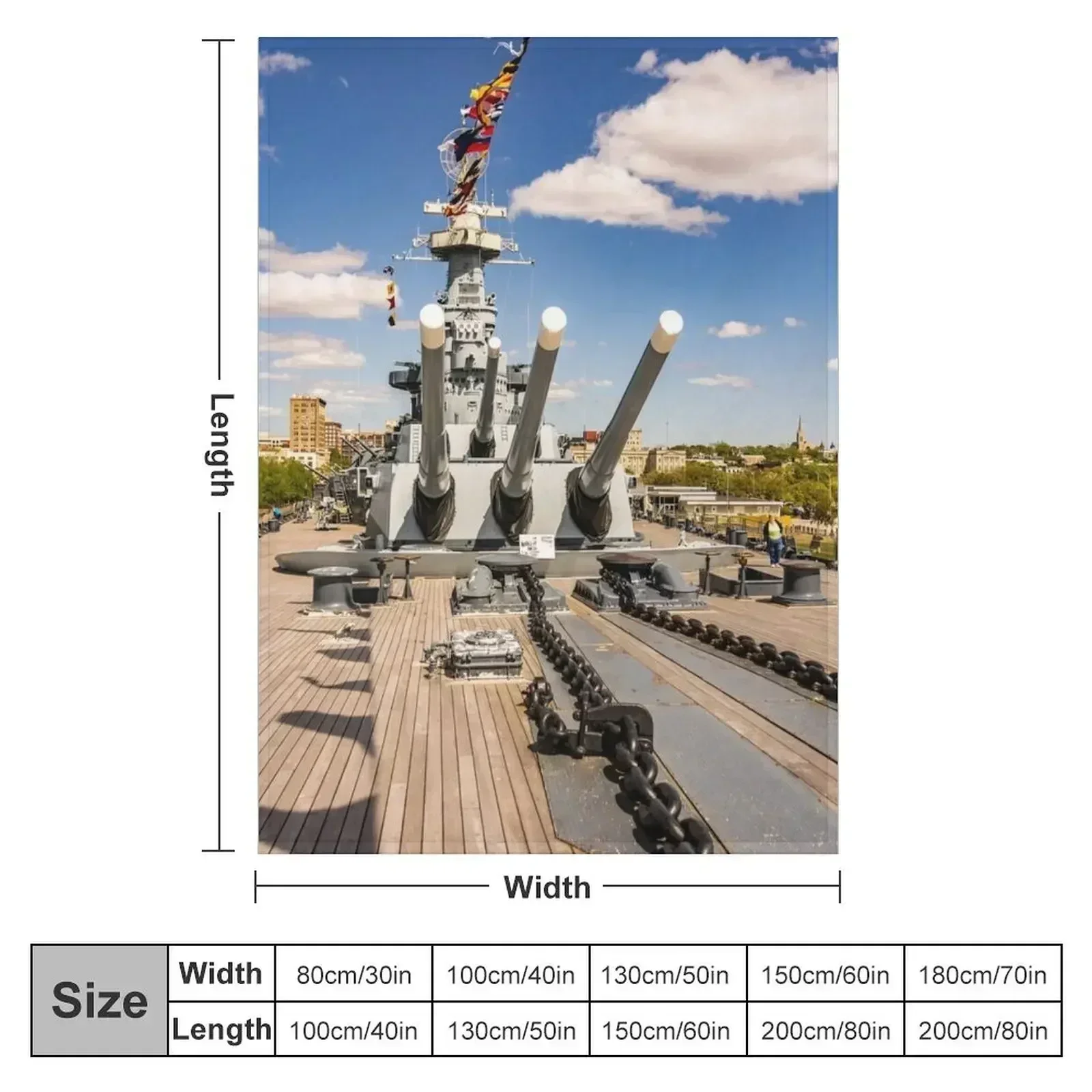 deck of a battleship Throw Blanket couch cozy soft plush fuzzy picnic outdoor blanket