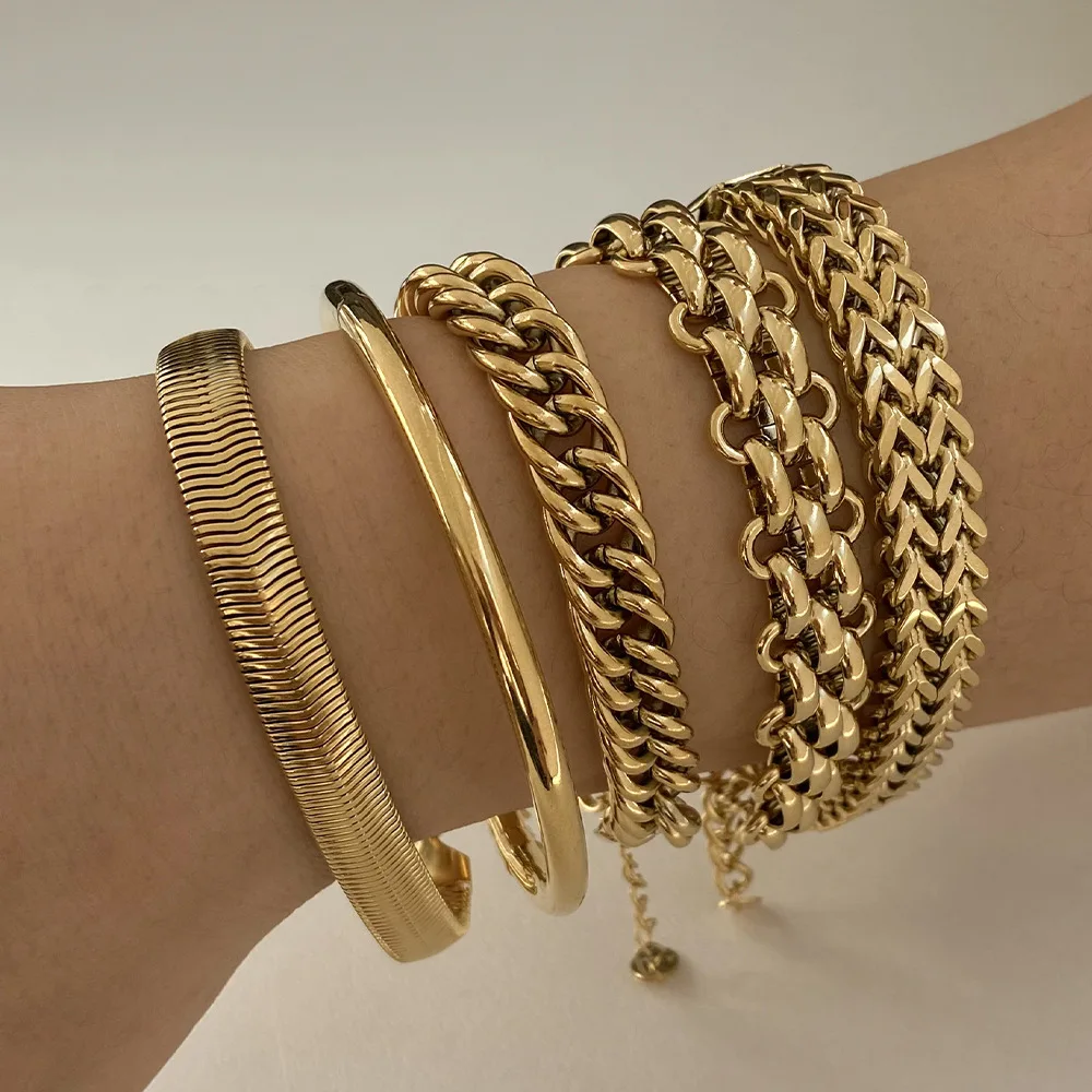 

Keen on Stainless Steel Bracelet Simple Wind Wide Face Titanium Steel Jewelry Wholesale