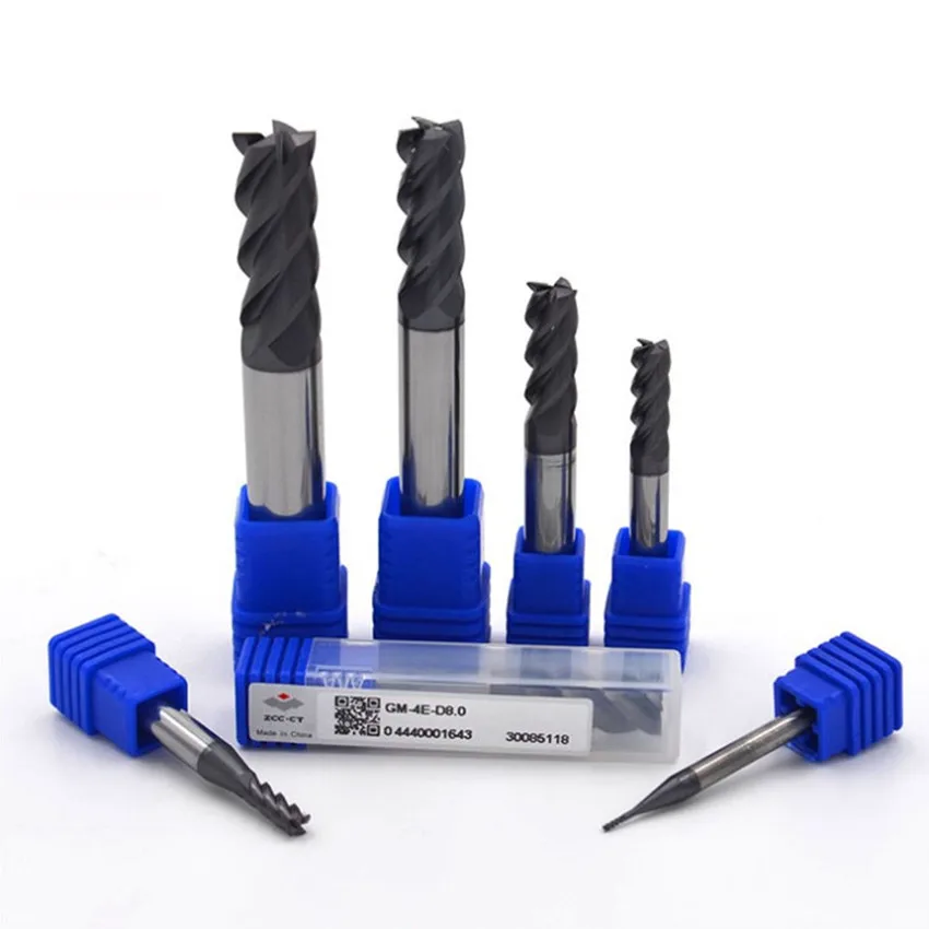 GM-4E GM-4E-D7.0 D8.0 D9.0 D10.0 D11.0 D12.0 D14.0 D16.0 D18.0 D20.0 ZCC.CT Four Edge Parallel shank Flat End Mills 1pcs/box