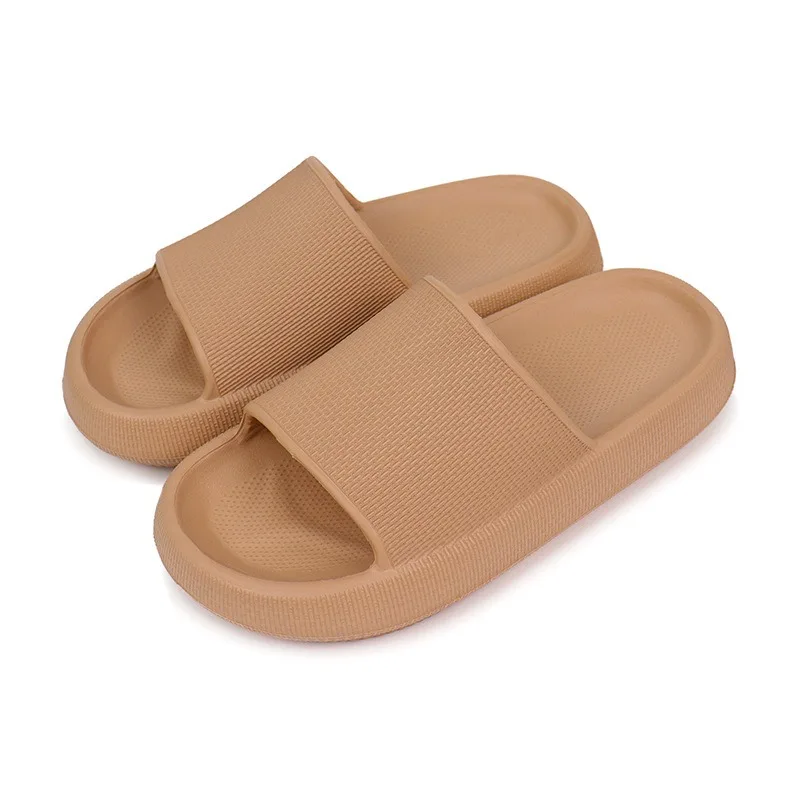 Zapatillas de baño de lujo para hombre y mujer, chanclas antideslizantes de fondo grueso de EVA, fondo suave de 4,5 cm, para el hogar