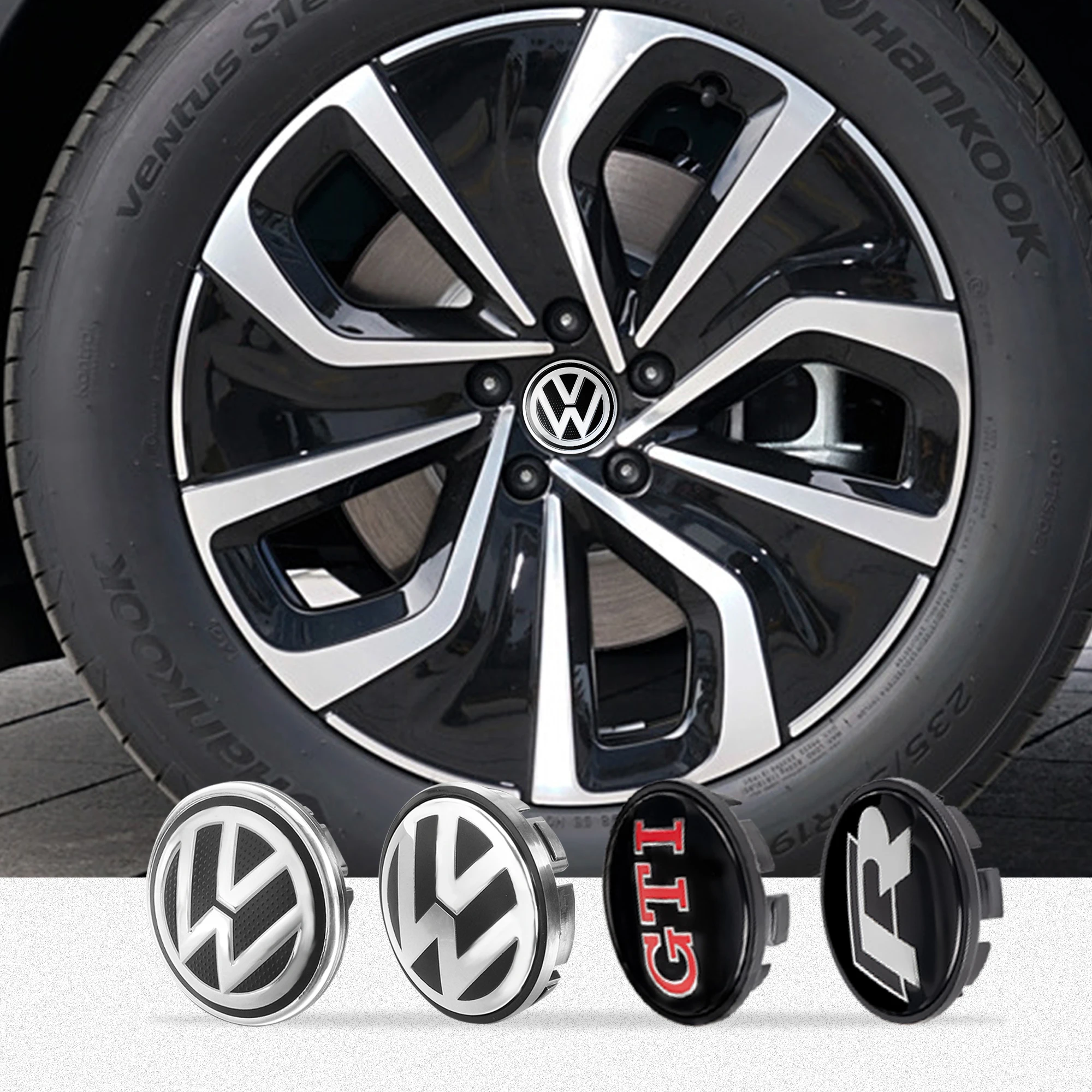 56/65/66MM Car Badge Wheel Hub Center Caps Rim Covers Auto Accessories For Volkswagen VW Golf Passat Polo Jetta Tiguan CC Lavida