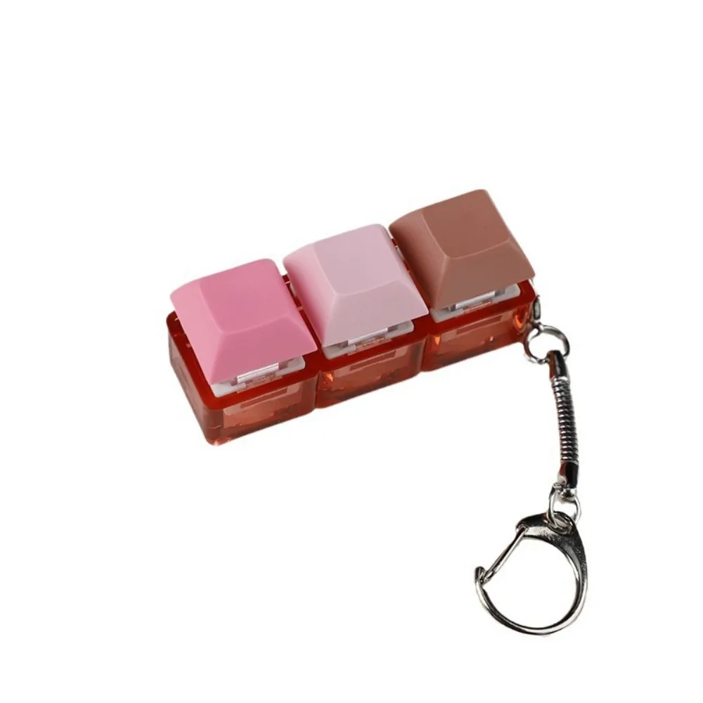 Relaxing DIY Keyboard Fidget Keychain Keycap Keys Button Finger Keyboard Cap Relief Stress Pass The Time Clicker Toy Adult