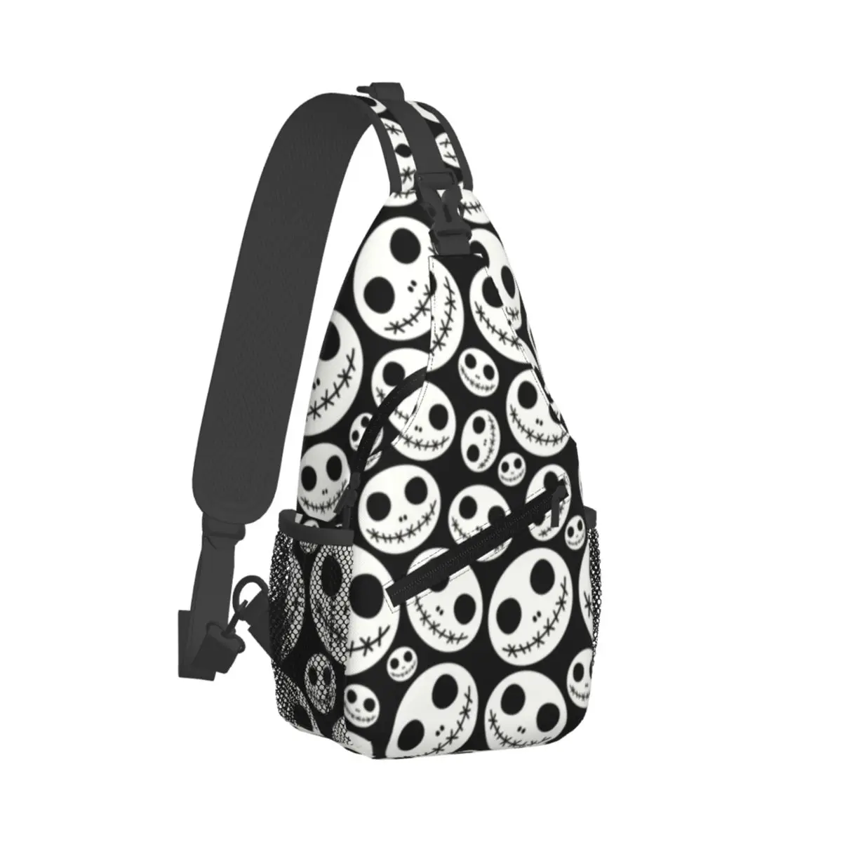 Custom Halloween Skeleton Jack Skellington Shoulder Backpack Shoulder Chest Bags The Nightmare Before Christmas Sling Bag