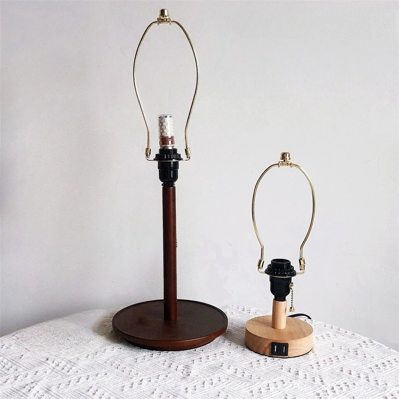 

US JP Plug E27 Table Lamp Base with Lamp Shade Harp Holder Adapter kit w/ 12W bulb USB Cable base Detachable Harp Bracket Holder