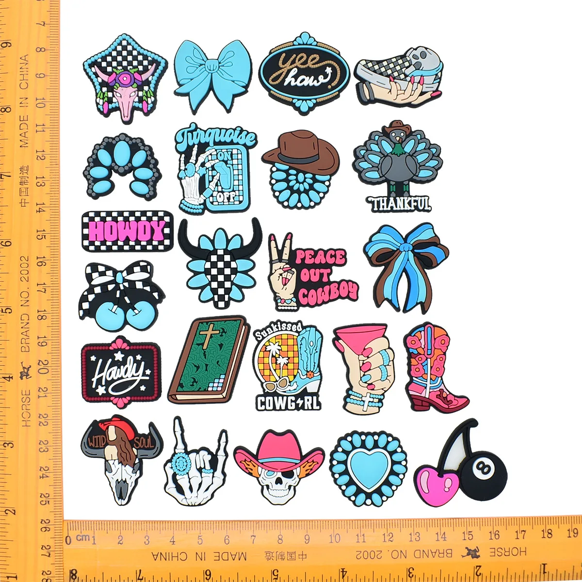 2pcs lovely diamond cowboy shoe buckle charms accessories decorations for sandals sneaker clog wristbands bracelets kids gift