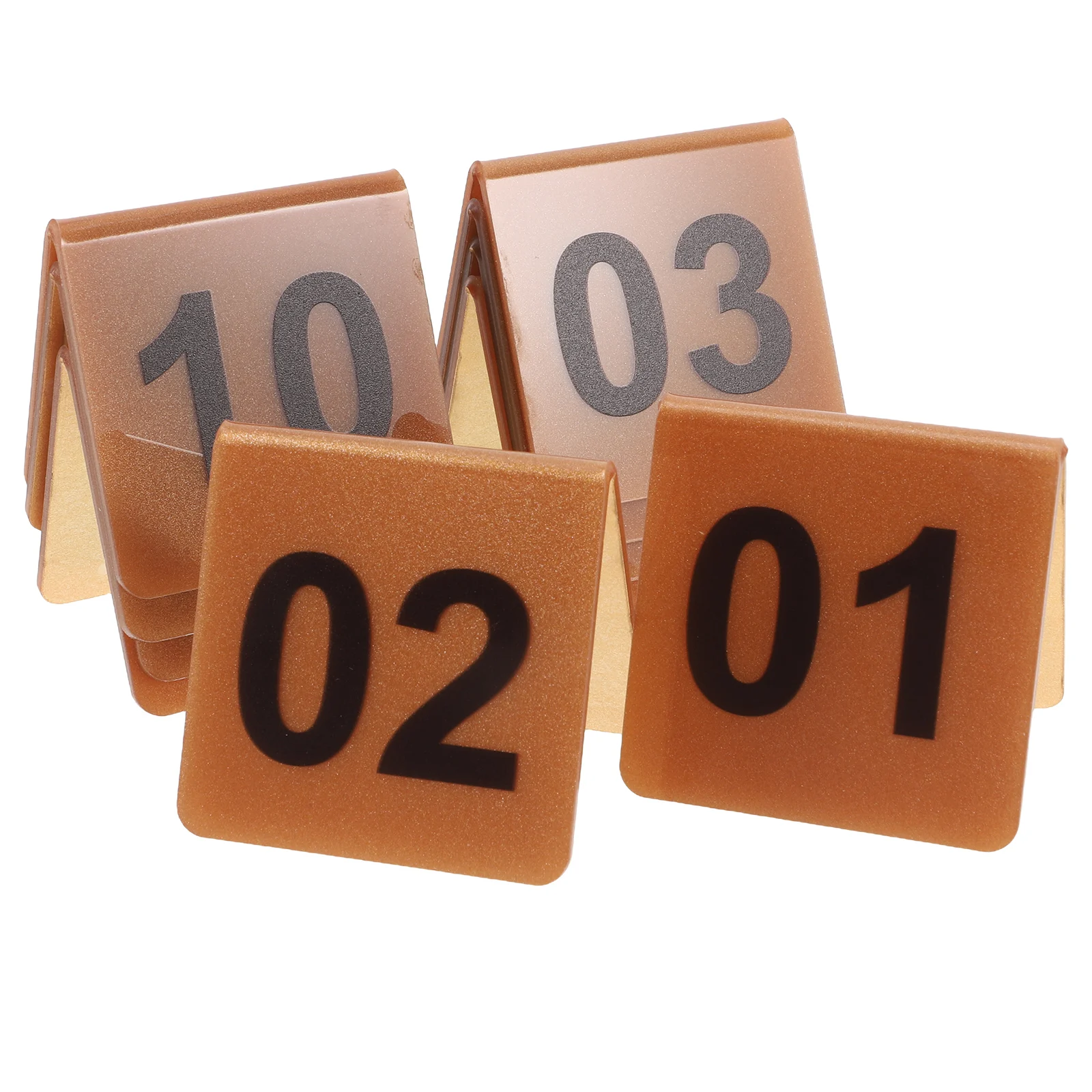 

10Pcs Numbers Plate Table Holders Double Sided Material Restaurant Billiard Scene Props Reusable Marker Cards Table
