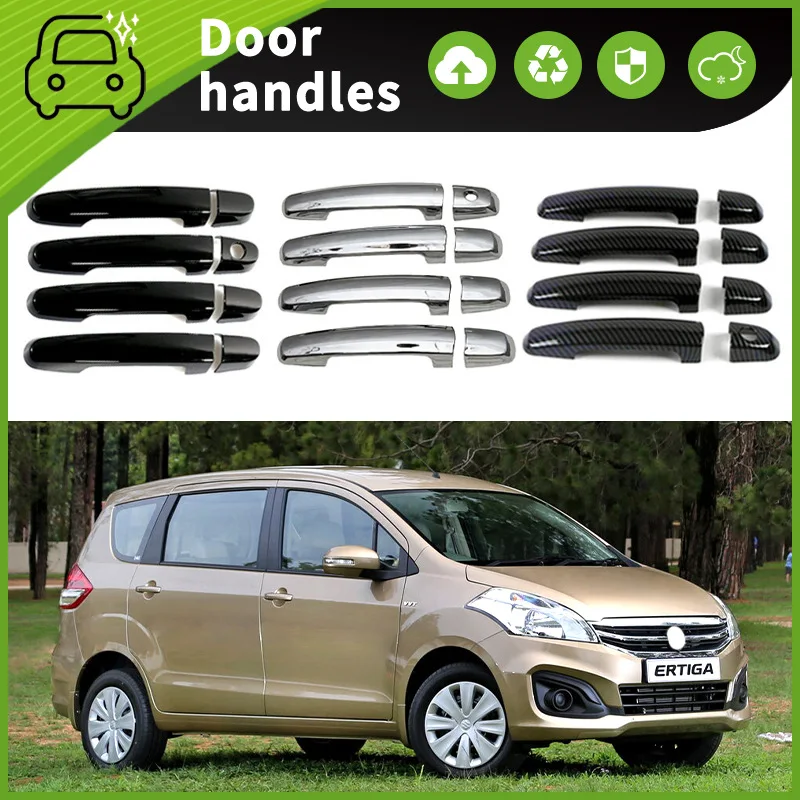 Decorativa barra brilhante para Suzuki Ertiga ZE, alça de porta tigela, acessórios resistentes a riscos, 12-18 modelos