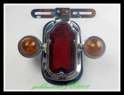 

Chrome Tombstone Assembly Tail Light w/ Turn Signal for Harley Chopper Bobber