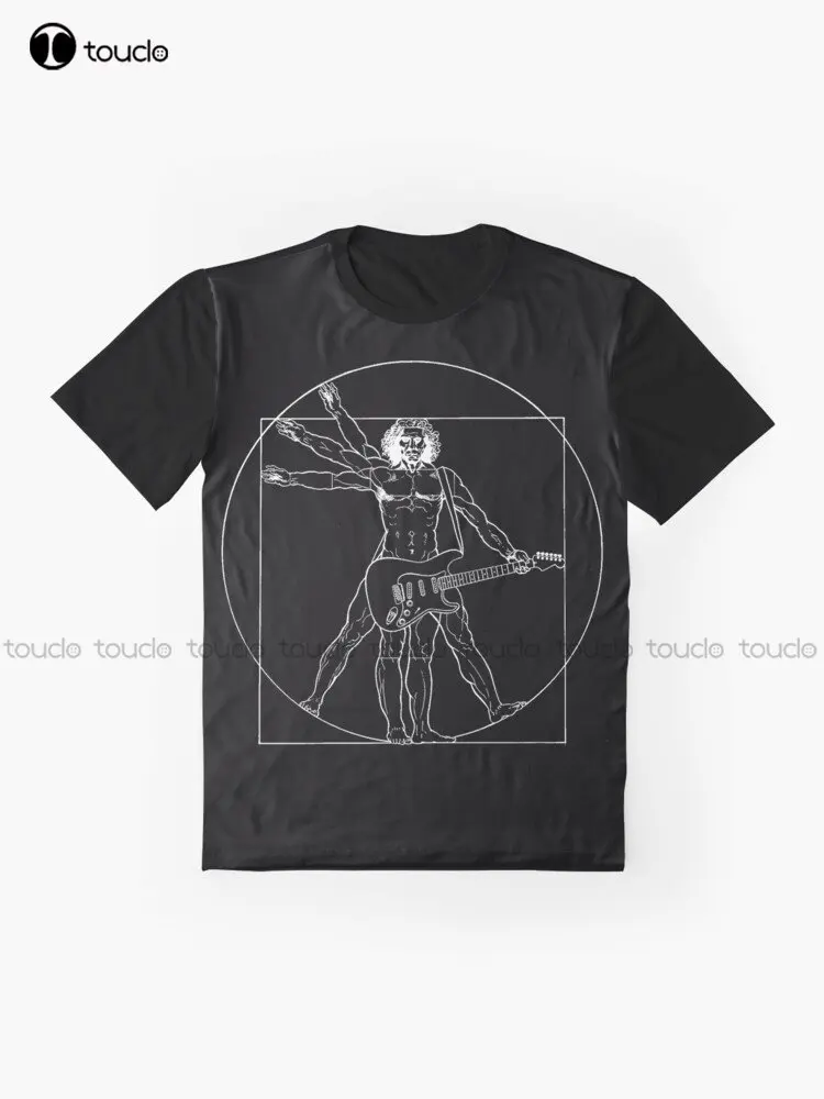 Vetruvian Rock Star Graphic Leonardo Da Vinci T-Shirt Custom Aldult Teen Unisex Digital Printing Tee Shirts Custom Gift Xxs-5Xl