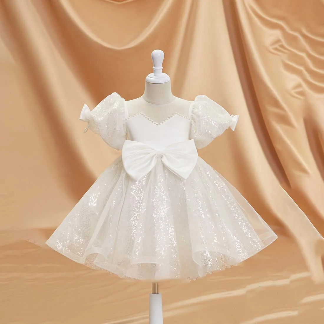 YZYmanualroom vestido de tul para niña de las flores, línea A, Scoop, hasta la rodilla, 2-15T