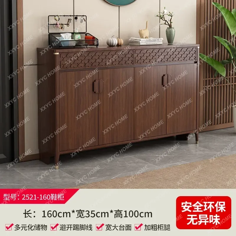 

L Retro Narrow Shoe Cabinet Design Dust Cover Living Room Shoe Cabinet Storage Solid Wood Zapatero Vertical Furniture Home