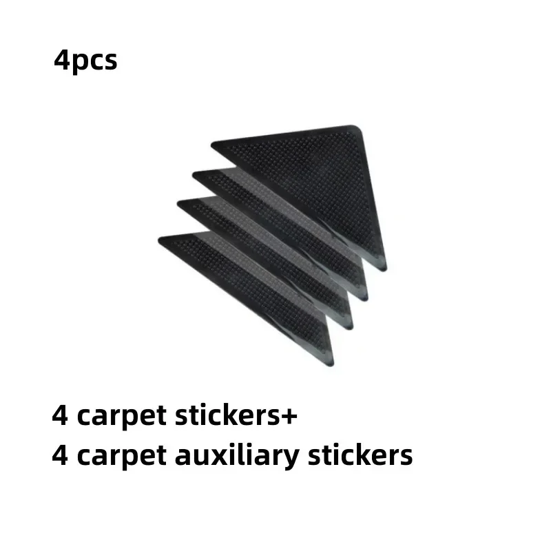 4/8pcs set Anti-slip Wshable Rug Gripper Triangle Reusable Rubber Mat Non Slip Patch Tape for Tile Floors Carpets Corners Pad